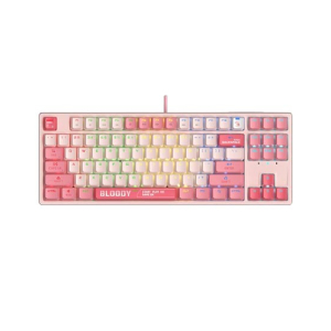 A4Tech Bloody RGB Mechanical Keyboard Red Switch (S87)-Energy Pink