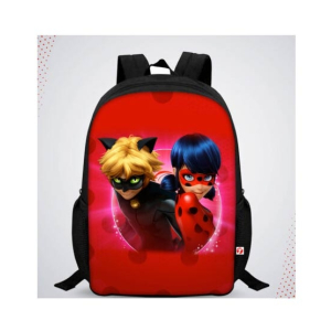 Traverse Miraculous Ladybug Digital Printed Kids Bag - Black (T309S)