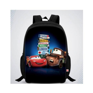 Traverse Cars Digital Printed Kids Bag - Black (T855S)