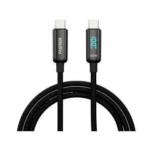 Faster VI-100W Type C  to Type C Charging Cable Black