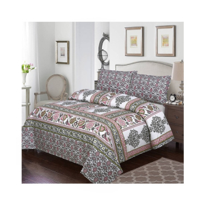 Al-Fatah Double Bedsheet With Pillow Covers Multicolor