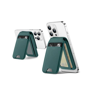 ESR Vegan Leather Magsafe Wallet & Stand Green Suede (AMT-6324)