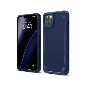 Elago Armor Carbon Fiber Texture Shockproof Case For iPhone 14 Plus Jean Indigo (AMT-6370)