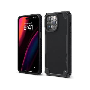 Elago Armor Carbon Fiber Texture Shockproof Case For iPhone 14 Pro Max Black (AMT-6371)