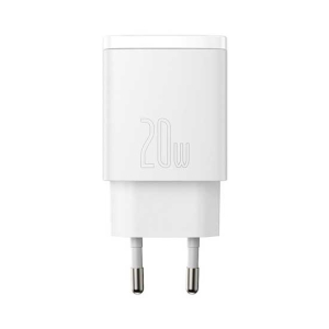 Baseus 20W Compact USB + USB-C Charger White (CCXJ-B02)