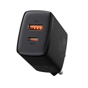 Baseus Compact 2 Port USB + Type-C Charger Black (CCXJ-B01)