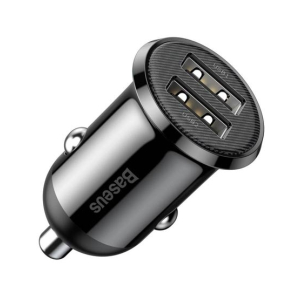 Baseus Grain Pro Dual Port Car Charger Black (CCALLP-01)