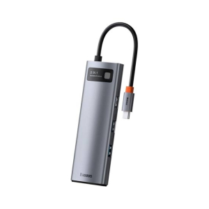 Baseus Metal Gleam 8-in-1 Multifunctional Type-C HUB Docking Station (CAHUB-CV0G)