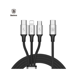 Baseus Rapid Series 3 in 1 Type-C + 8 Pin + Micro USB Cable Black