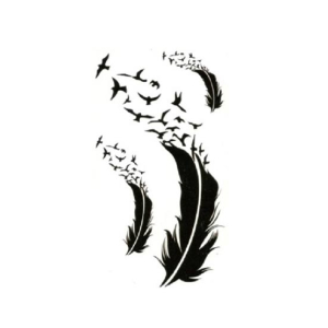 Ferozi Traders Bird Feather Waterproof Tattoo Sticker