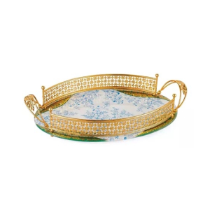 Easy Shop 16" Oval Shape Fringe Tray with Handle (1183)