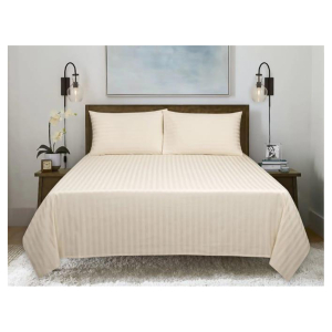 MBN Textile Cotton Sotton Plain Double Bedsheet - 3Pcs