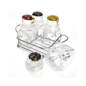Charming Closet Sugar Pot & Mini Cruet Jar With Stand (0107)