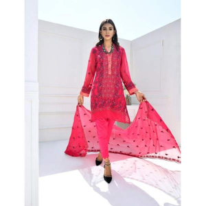 Glittire Aura Collection Vol-1 Unstitched 3 Piece (Cherry Berry)