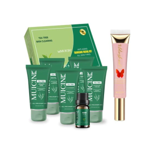 Muicin Tea Tree Clear & Clean Facial Kit & Pink Blusher Tube