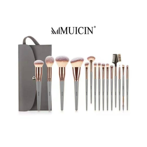 Muicin Beige & Rose Gold Makeup Brushes - 15 Pc Set