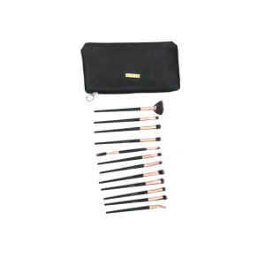 Muicin Black Pouch Rose Gold Eye Brush Set - 12Pcs