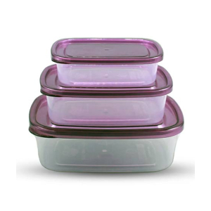 Appolio Crisper Food Container Pack Of 3-Purple
