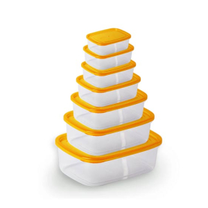 Appollo Crisper Food Container Bundle (Pack Of 7)-Orange