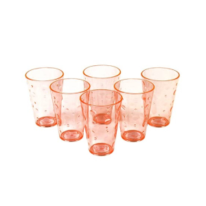 Appollo Party Acrylic Glass M-3 (Pack Of 6)-Orange