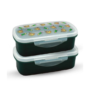 Appollo Bento Lunch Box M-1 (Pack Of 2)-Dark Green