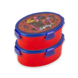 Appollo Oval Lunch Box (Pack Of 2)-Red