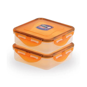Appollo Right Lock Food Keeper Small (Pack Of 2)-Orange