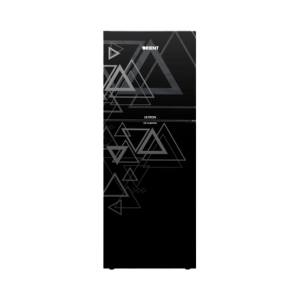 Orient Ultron 470 Glass Door Inverter Freezer-on-Top Refrigerator 16 Cu Ft-Triangle Black