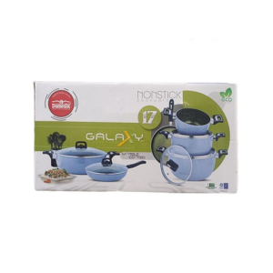 Domestic Non Stick Cookware Gift Set Blue - 17 Pieces