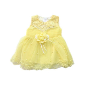 Komfy Fancy Baby Frock Yellow (NBG032)