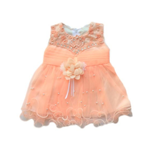 Komfy Fancy Baby Frock Peach (NBG033)