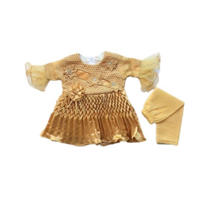 Komfy Fancy Baby Frock Golden (NBG034)