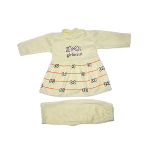 Komfy Printed Baby Dress Yellow (NBG067)