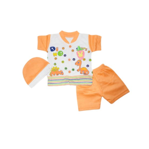 Komfy Printed 3 Piece Suit For Kid's Orange (NBN121)