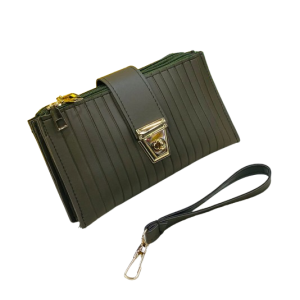 RG Shop 3 Zipper Luxury Wallet For Women-Midnight Green