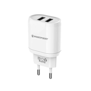 Westpoint 2.4A Dual Port Charger White (WP-13)