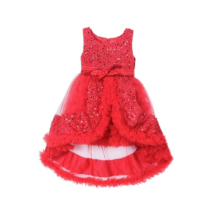 HnH Marketing Turkish Fancy Frill Fairy Frock For Kids-6-10 Months-Red