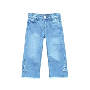 HnH Marketing Embroidered Stretch Flared Jeans For Women-Sky Blue-13-14 Years