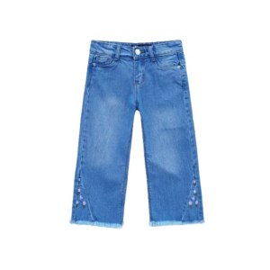 HnH Marketing Embroidered Stretch Flared Jeans For Women-Dark Blue-12-13 Years