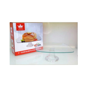 Easy Shop 8" Square Shape Footed Glass Cake Stand
