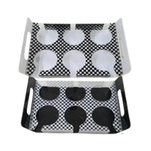 Easy Shop Acrylic Cups and Glass Six Pot Holder Tray