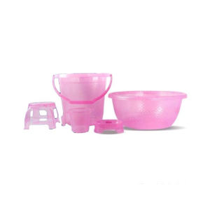 Easy Shop Diamond Bath Set Pink - Pack Of 5