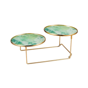Easy Shop Golden Frame Unique Serving Platter-Green