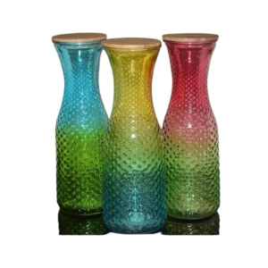 Easy Shop Multi Colored Bottle with Wooden Lid