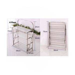 Easy Shop Stainless Steel 4 Floor Shoe Rack
