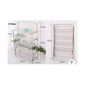 Easy Shop Stainless Steel 5 Floor Shoe Rack