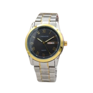 Easy Shop Stainless Steel Day and Date Chain Men Watch Push Button