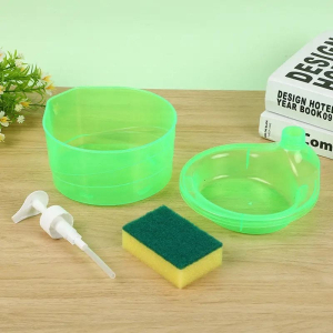 Genshirt 2 in 1 Press Soap Dispenser with Sponge Holder