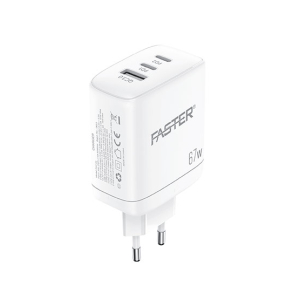 Faster USB-C Super Fast Charging Wall Charger with PD Cable White (PD-67W)