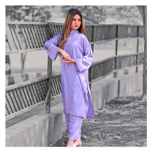 Vcare Natural 2 Pieces Casual Suit For Women Sky Blue - FL-Large